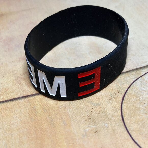 loose eminem 90s slim shady bracelet rubber wristband accessory as is unisex - Picture 3 of 5